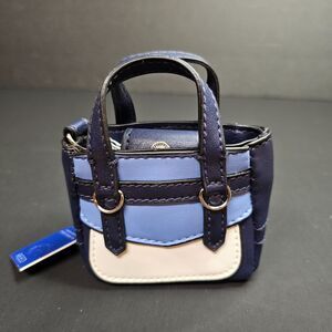 New Two Tone Mini Purse Coin Purse Reed 3" Keychain Bag Miniature